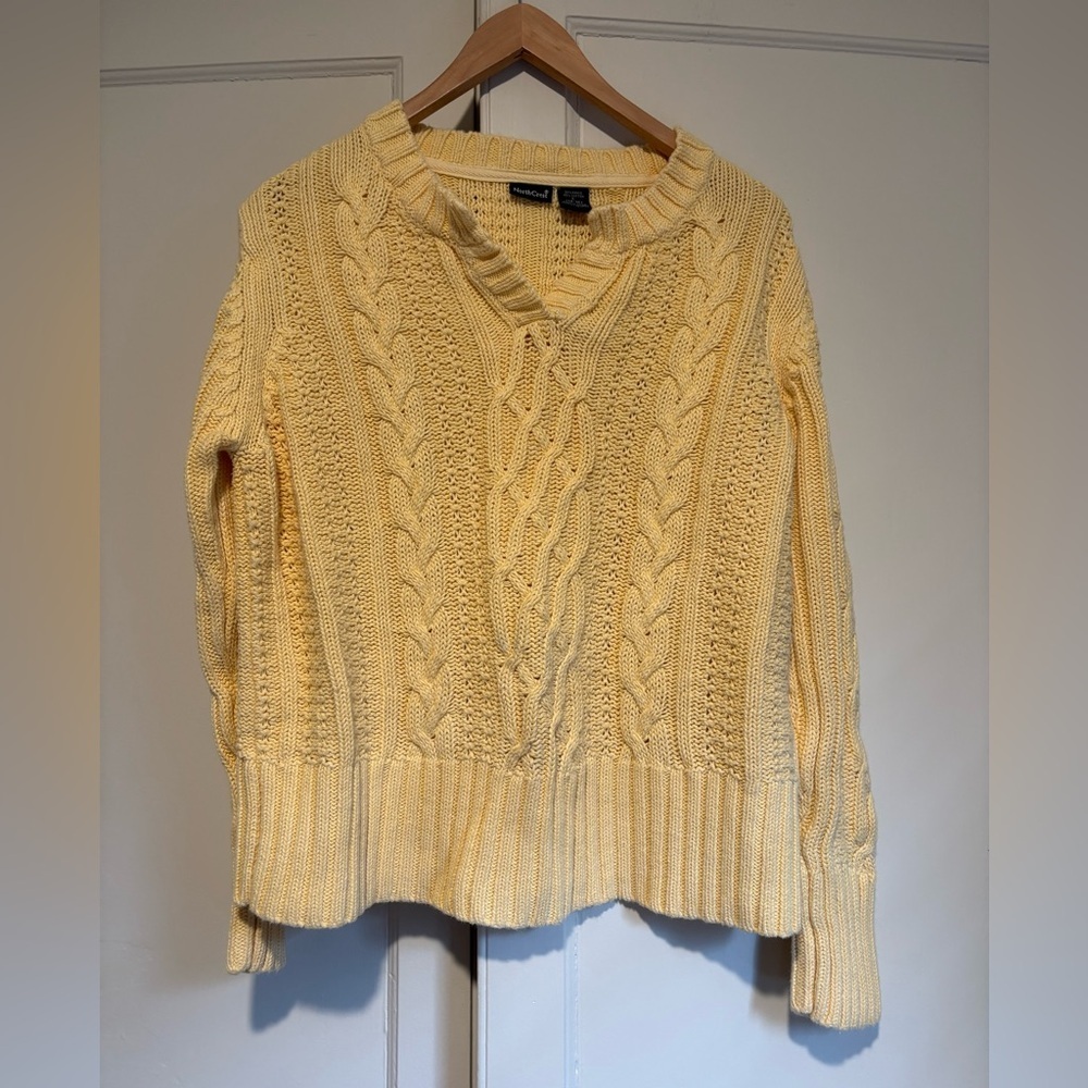 North Crest Yellow Cable Knit Sweater